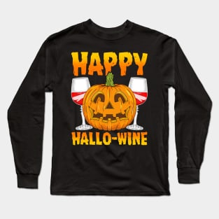 Happy Hallo-wine Wine Halloween Long Sleeve T-Shirt